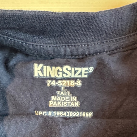 King Size Navy Blue Santa Graphic Tee Short Sleeve Size Large Tall - Picture 2 of 7